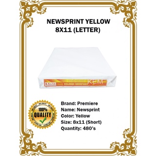 Premiere Newsprint Yellow Colored 8x11 Letter 100% Legit✔️