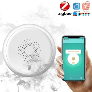 Ready Stock/☂✘⭐ Tuya Smart Home Zigbee Smoke Detector Sensor Smart Fire Alarm Sensor Wireless Securi