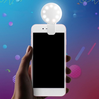 Universal USB Charge Selfie Lamp Mobile Phone Lens Flash Ring LEDS Luminous Ring Clip Light For IPh