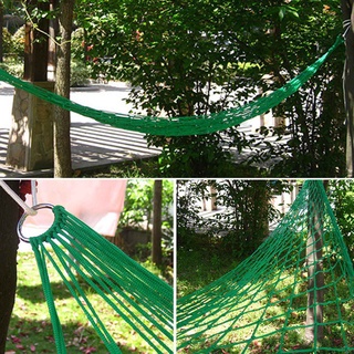 Portable garden hammock mesh net hanging rope swing chair travel camping outdoor swing