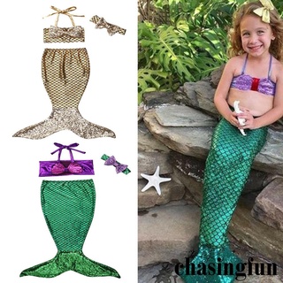 【sale】 HGL♪NEW 3Pcs Baby Girl Kid Mermaid Tail Bikini Sets