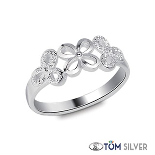 Tom Silver 92.5 Italy Sterling Silver Flower Ladies Ring RL126