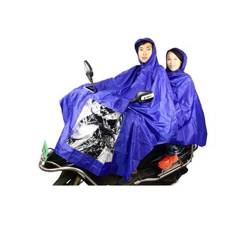 RAINCOATஐ⊙Waterproof PVC Motorcycle Raincoat Double Head with Hood and Pouch Outdoor Adult Riding (1)