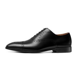 ThomWillsBusiness Formal Wear Leather Shoes Men's Leather Brogue British Handmade Winter Oxford Shoe