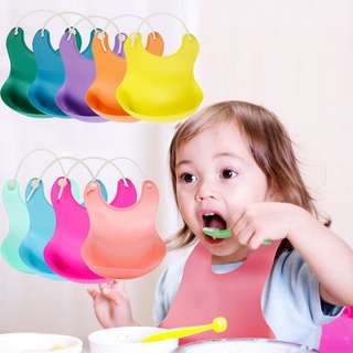 baby towel▤❂ﺴAdjustable Baby Bib Waterproof Silicone Feeding Bib Children Eating Bib