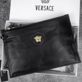 Versace leather clutch bag Du Miesha zipper clutch wallet Hand bag