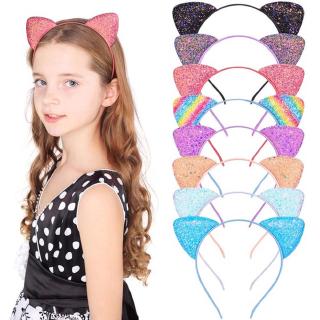 Novelty Cat Ears Headband / Shiny Sequins Cat Ears Headband / Cat Ears Cosplay Headband / Kid Cartoon Hair Accessories