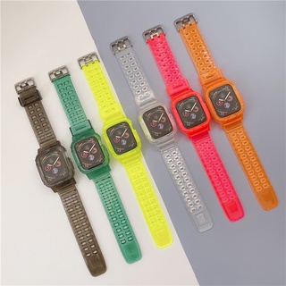 【Stock Ready】Translucent Color Buckle Apple Watch Strap 38/40-42/44mm Soft Silicone for IWatch Series 6/ SE/ 5/ 4/ 3/2/1