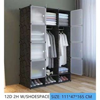 Geometry Design Clothes Cabinet Wardrobe Screwless Stackable Multipurpose Modern Design Minimalist F