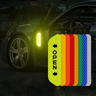 4pcs Hot Sale Car Door Stickers Reflective Safety Warning Stickers Strips Anti-scratch Decorative Car Stickers