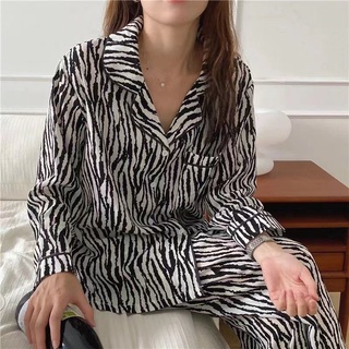 Korean-version-of-women's-pajamas-small-check-lapel-cotton-long-sleeved-pants-autumn-winter-home-wear-suit-small-fresh-lovely-student-pajamas
