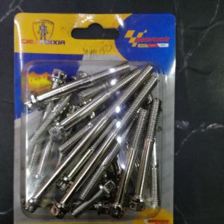 sniper150 crankcase bolt set thailand made stainless quality (1)