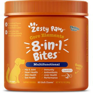 Zesty Paws 8 in 1 Multivitamin Bites for Dogs with OptiMSM & Kaneka Q10