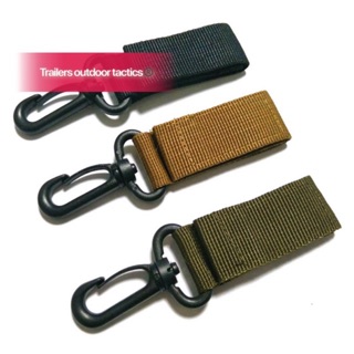 Tactical Belt Ribbon Carabiner Keychain Bag Hook Buckle Strap Nylon Hook (1)