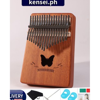 【Local Shipment】17 Key Kalimba Single Board Mahogany Thumb Piano Keyboard Instrument Set