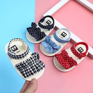 0-1 Years Old Folded Velcro Baby Girls Summer Sandals Shoes Baby Soft Cloth Sole Shoes Home Toddler Shoes (1)