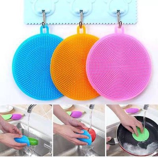 2Pcs Silicone Dish Washing Sponge Scrubber Homeliving Cleaner Kitchen Tools Utensils Bowl Cleaning Pad Pot Pan Wash Brushes Cup Mat (1)