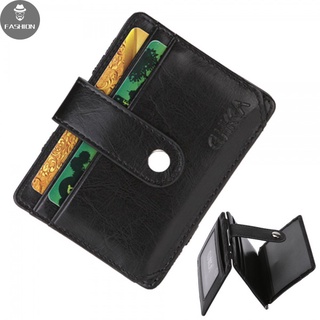 【FASHION MAN】Magic Wallet Money Clip Slim Elastic Band Leather Wallet Hasp Purse ID Credit Card Wallet Case