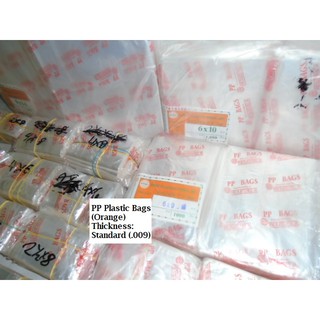 100pcs / pack Polypropylene/PP Plastic Bags (Orange) (1-6 inches)