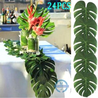 24PCS Bulk Tropical Hawaiian Green Leaves Luau Moana Party Table Decorations【licen】