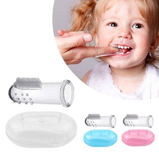 【Stock】 Baby Infant Finger Toothbrush Soft Silicon Tongue Cleaner Teeth Brush BPA Free