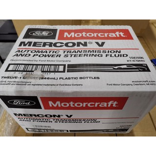 Ford Motorcraft Mercon V Automatic Transmission and power Steering Fluid Box of 12 1 U.S. Quart