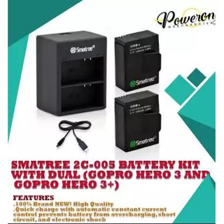 Smatree 2C-005 Battery Kit for GoPro Hero 3 3+