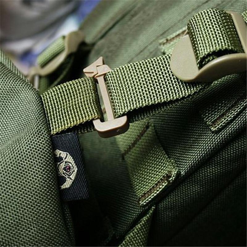 12pcs 25mm Webbing bag link Buckle Outdoor Tactical Hike Military Connect clip Camp Molle backpack Strap web webdom attach travel kit
