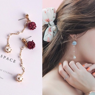 【A&j】Korean tassel flower earrings jewelry gold Dingling (1)