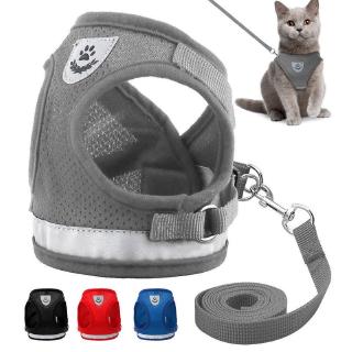 Pet Chest Harness Traction Dog Cat Harness Leash Pet Dog Cat Clothes Adjustable Vest Reflective Walking Lead Leather Vest Puppy