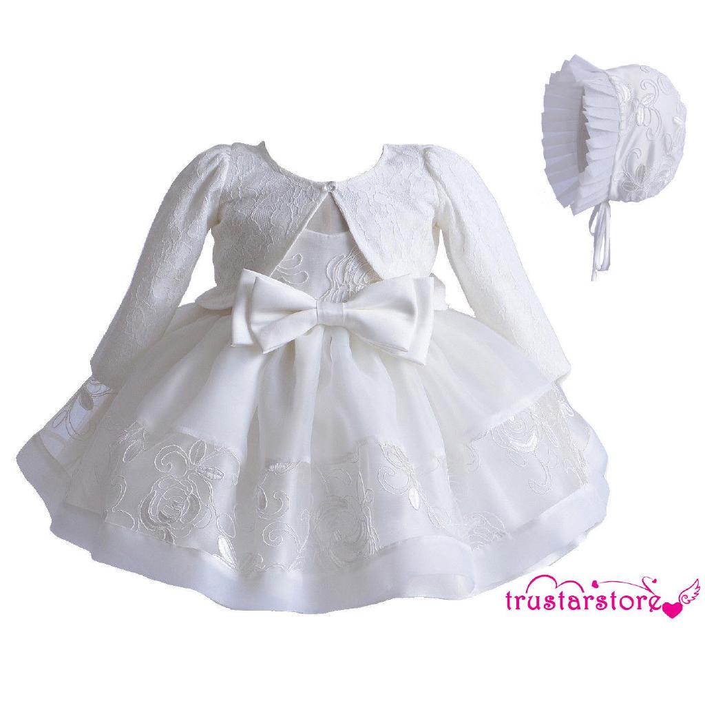 ✦ZWQ-0-18 Months Baby Girls Ivory Lace Party Christening (2)