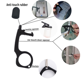Edc Door Opener Protection Button Press The Elevator Non-contact Door Opener with Touch Screen Anti-epidemic Keychain