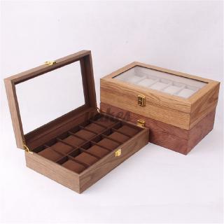 YAKES Jewelry Watch Display Organizer Storage Case 6/10/12 Slots Solid Wooden Watch Box (3)