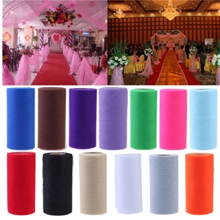 6"x 25YD Pure Color Roll Spool Tutu Tulle DIY Craft Wedding Party Gift Box Decor