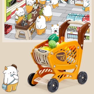 42Pcs Kids Play Supermarket Toys Set Shopping Cart Simulation Pretend Playing ZclM