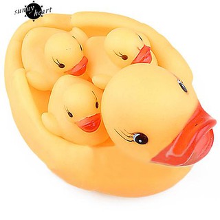 COD~Baby Bath Bathing Rubber Race Duck Toys Squeaky Yellow Ducks