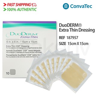 ConvaTec 187957 - DuoDERM Extra Thin Dressing - 6 x 6 Inches, 10 Count (1 Box)