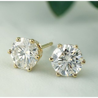 Stud Diamond Earrings 18k Real Gold with Certificate with FREE Gift (1)