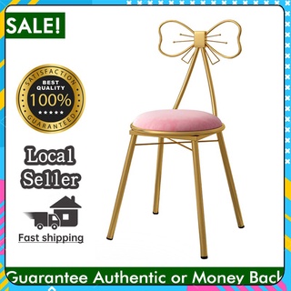 Pink Makeup Vanity Chairs for Bedroom Cute Butterfly Stool Chair Dining Chair Fluffy Flannel Cushion
