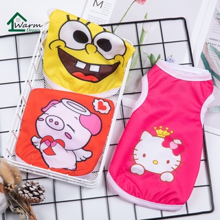 Cat Dog Summer Clothes Summer Mesh T-shirt Soft Puppy Dogs Clothes Cute Pet Dog Clothes Cartoon Clothing Summer Shirt Casual Vests for Small Pet Supplies
