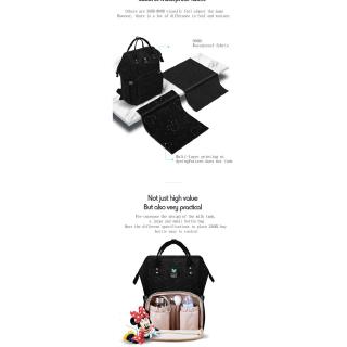Disney Diaper Bag Backpack USB Bottle Insulation Bags Baby Mummy Handbag Bag waterproof (5)