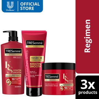 Tresemme Keratin Smooth Shampoo 620mL + Serum Conditioner 330ml + Hair Mask 180ml Set