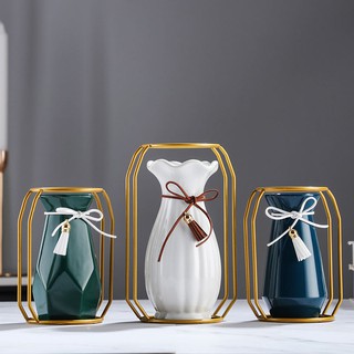 Nordic style ceramic vase creative fashion simple dried flower arrangement ornaments (9)