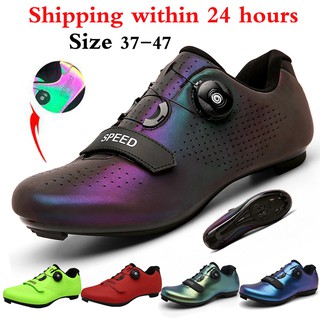 【sale】 COD Men road cycling shoes premium commuter spin bike cycling shoes with SPD colorful magic c
