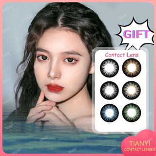 【TIANYI】Contact Lens 2pcs 1 Pair Eye Care Soft Colored Cosmetic Contact Lens Yearly Use/ with Free Gift