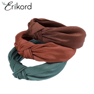 Korean Simple Solid Color Knotted Wide-brim Headband Retro Hair Band Headdress Hair Accessories