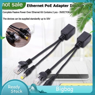 Power Over Ethernet PoE Adapter Injector + Splitter Kit PoE Cable Black