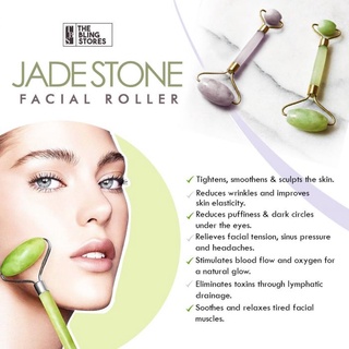 [PrettyOLShop] Jade Roller for Face 100% Natural Jade Face Roller Anti Aging Jade Stone Face Massage