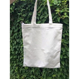 Women Bags☍✑✁Plain Canvas bag With zipper Pocket Tote Shoulder Sling bag Katsa bag Eco bag