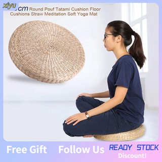 [READY STOCK] 40cm Round Straw Weave Handmade Pillow Floor Yoga Chair Seat Mat Tatami Cushion